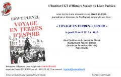 Ihs du livre Parisien : “VOYAGE EN TERRES D’ESPOIR” Edwy PLENEL
