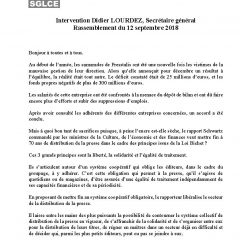 Mobilisation du Livre CGT au Palais-Royal le 12/09/18 pour défendre la Loi Bichet