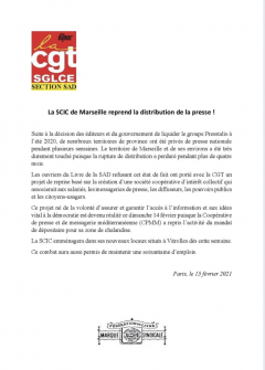 La SCIC de Marseille reprend la distribution de la presse !