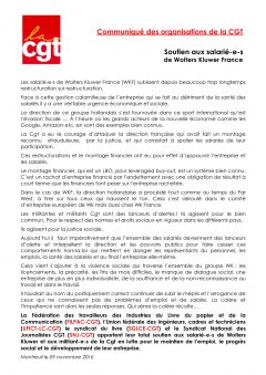 Communiqué de soutien aux salariés de Wolters Kluwer France