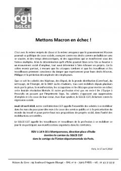 Appel à manifester le 19 avril à 14 h 00 de Montparnasse à Italie