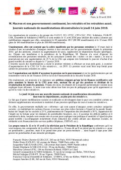 Manif des retraités le 14 juin à 14 h 00 d’Opéra à République