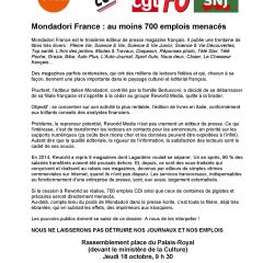 700 emplois menacés à Mondadori : rassemblement jeudi 18 octobre à 9 h 30