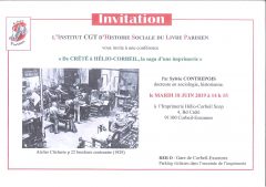 IHS-LP : conférence “De CRÉTÉ à HÉLIO-CORBEIL, la saga d’une imprimerie” – mardi 18 juin 2019