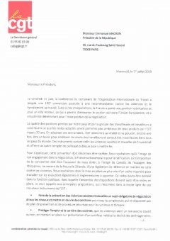Lettre de Philippe Martinez à Emmanuel Macron